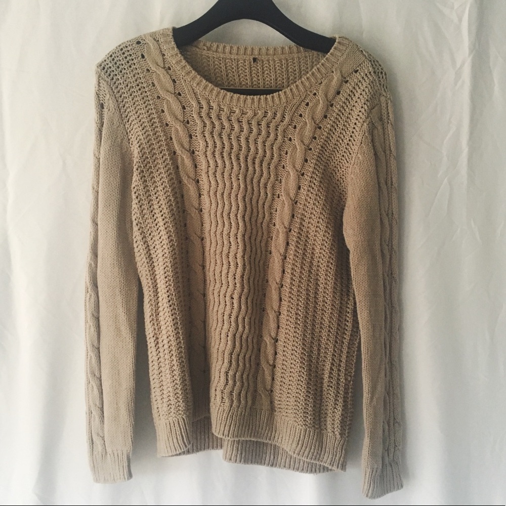 H&M Tan Cable Knit Sweater